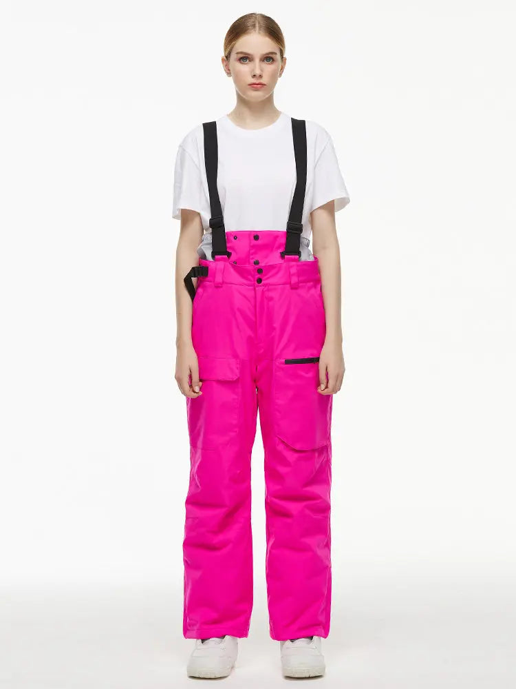 Women's Loose Fit Snow Bibs Pants Winter Snowboard Overalls