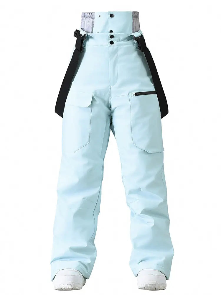 Women's Loose Fit Snow Bibs Pants Winter Snowboard Overalls