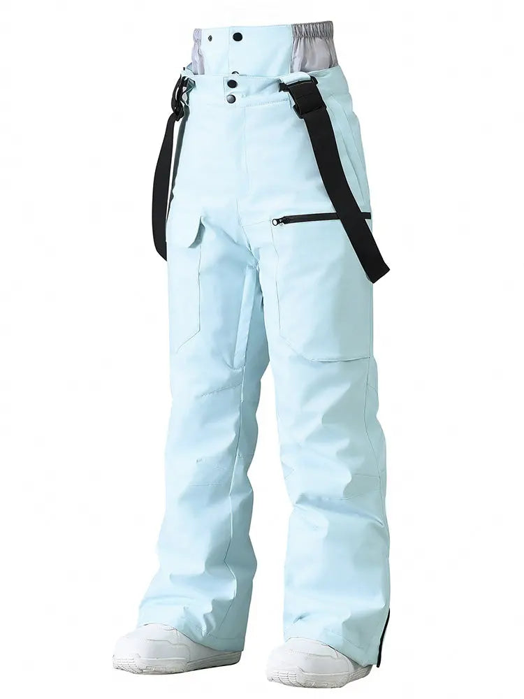 Women's Loose Fit Snow Bibs Pants Winter Snowboard Overalls