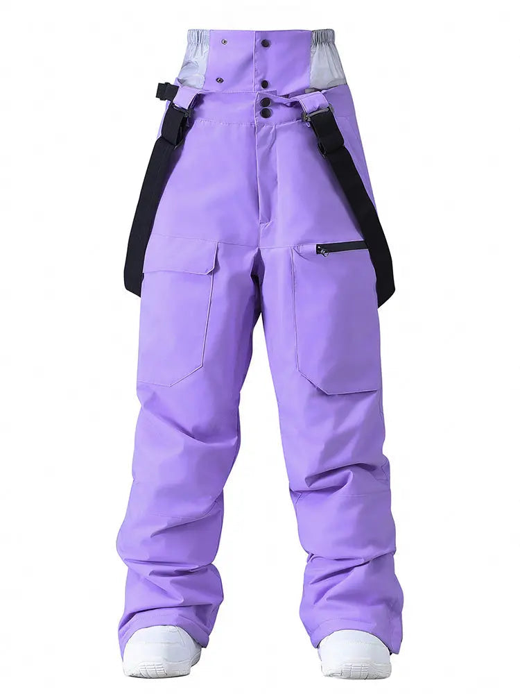 Women's Loose Fit Snow Bibs Pants Winter Snowboard Overalls