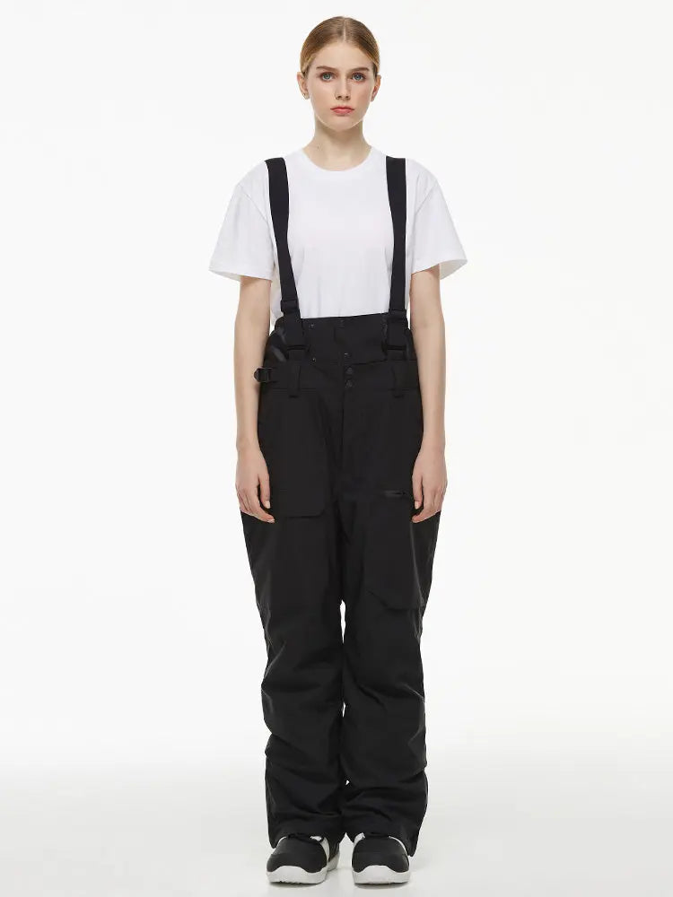 Women's Loose Fit Snow Bibs Pants Winter Snowboard Overalls