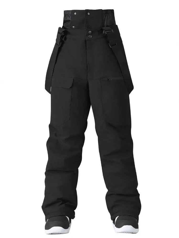 Women's Loose Fit Snow Bibs Pants Winter Snowboard Overalls