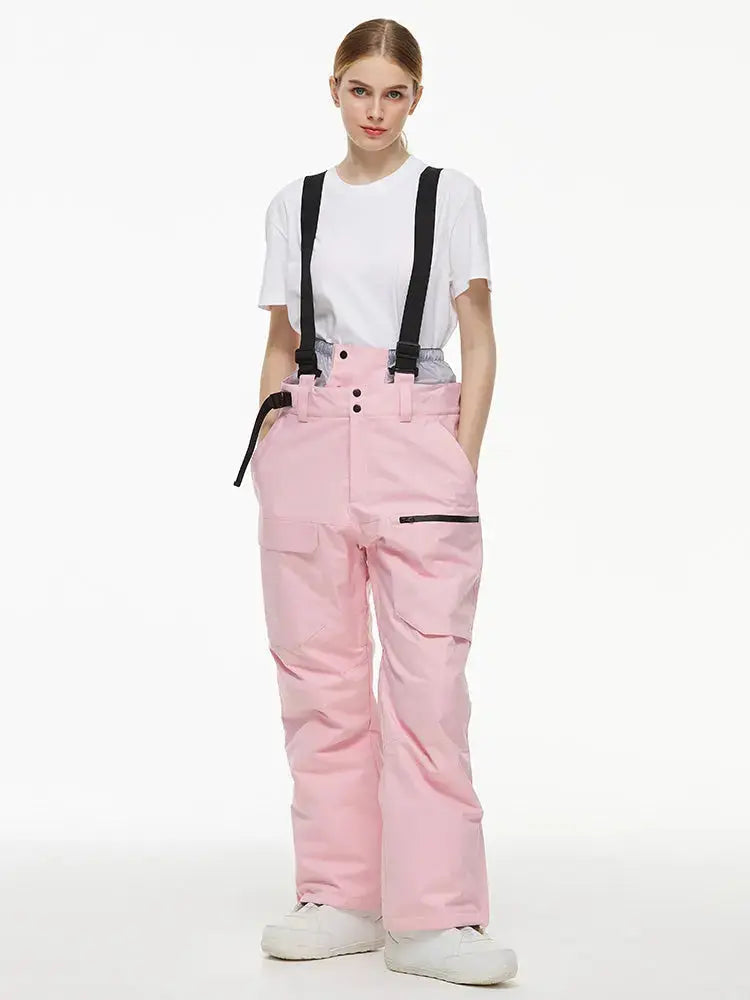 Women's Loose Fit Snow Bibs Pants Winter Snowboard Overalls