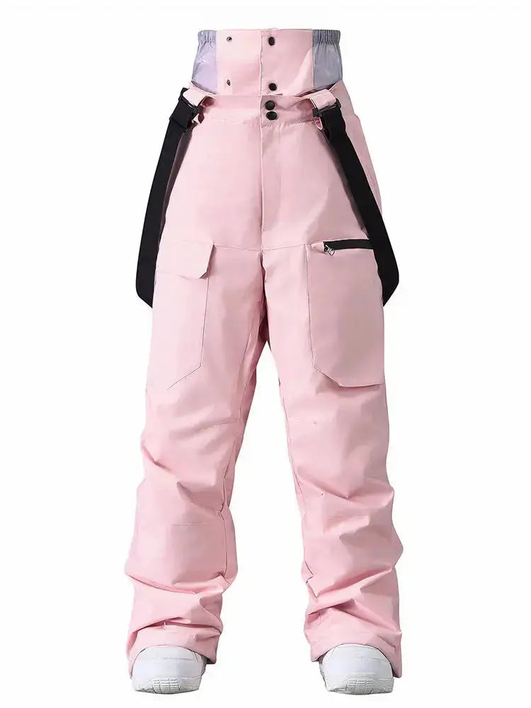 Women's Loose Fit Snow Bibs Pants Winter Snowboard Overalls