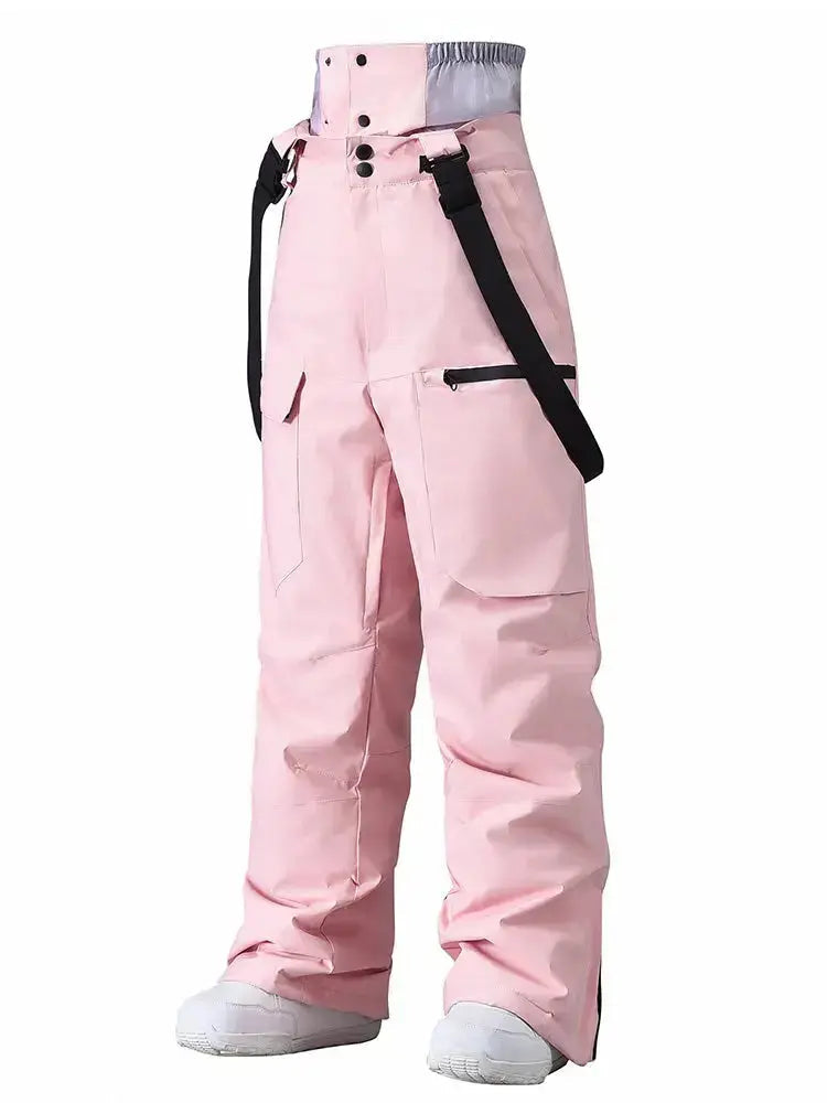 Women's Loose Fit Snow Bibs Pants Winter Snowboard Overalls