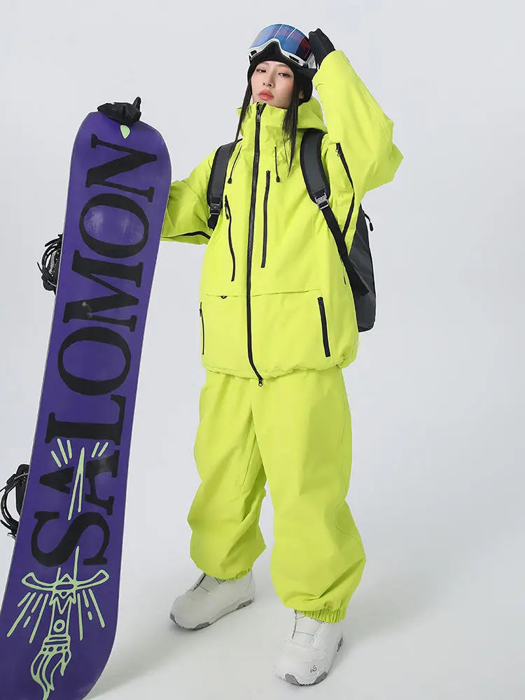 Women's Pro 3L Freeride Snowboard Snow Suits Baggy Snow Outwear