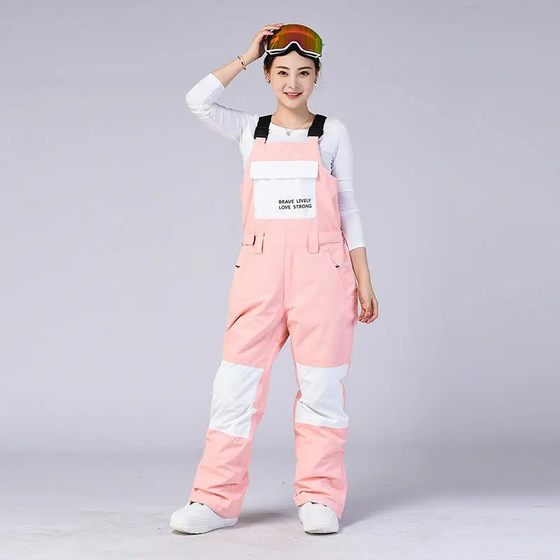 Women's Snowboarding Skiing Insulated Bibs Pants