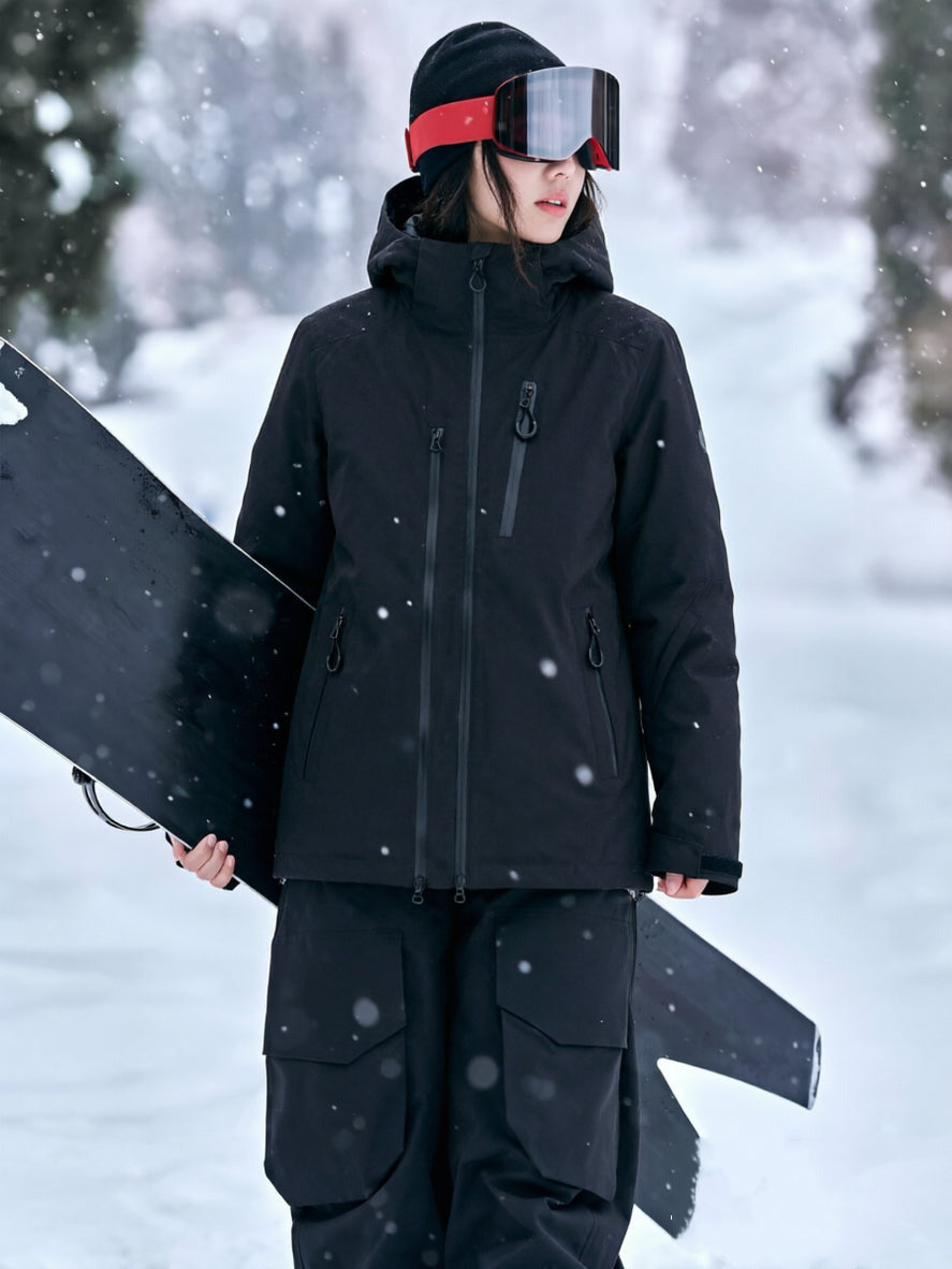 Women's Padded Hooded Snow Jacket with Storm Flap