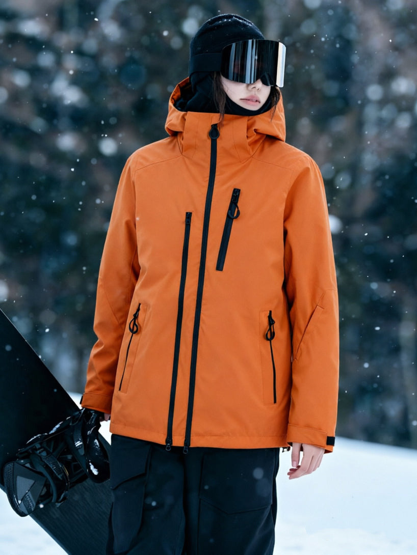 Women's Padded Hooded Snow Jacket with Storm Flap